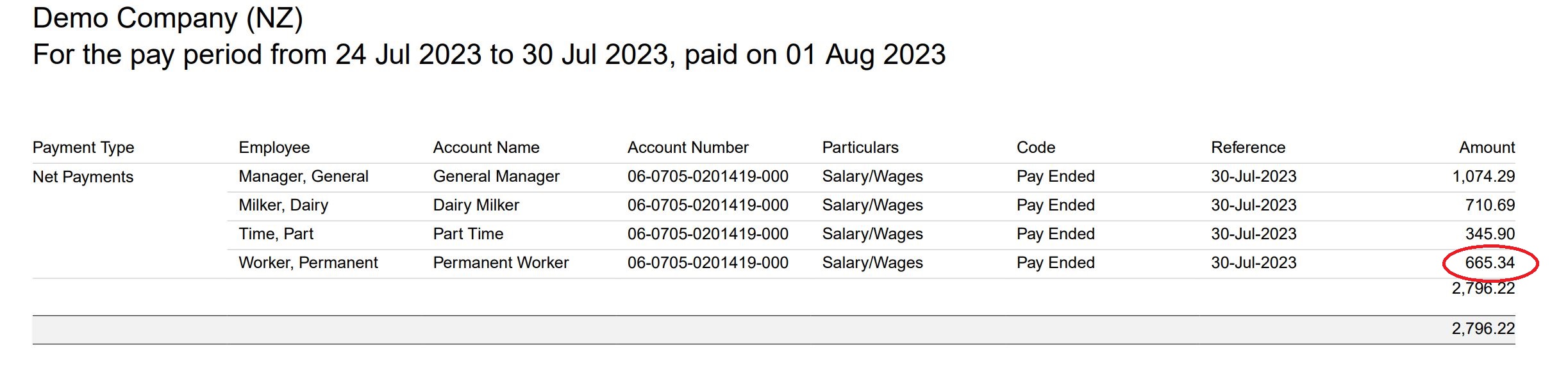 Xero Payroll Statutory Deduction not in Payment Report