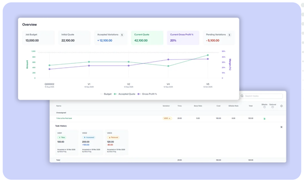WorkflowMAX New Quote Variations Feature